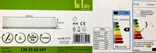 „Hi Lite“ sieninė ir lubų lempa 125 cm baltos spalvos 2x36 W T8 fluorescencinės lempos 4000K, 4vnt kaina ir informacija | Sieniniai šviestuvai | pigu.lt