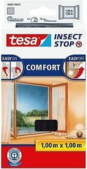 Защитная сетка для окон от насекомых TESA COMFORT черная 1,00м x 1,00м цена и информация | Москитные сетки | pigu.lt