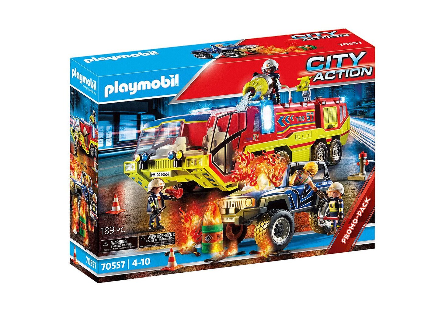 70557 PLAYMOBIL® City Action, Gaisrinės sunkvežimis su degančiu džipu kaina ir informacija | Konstruktoriai ir kaladėlės | pigu.lt