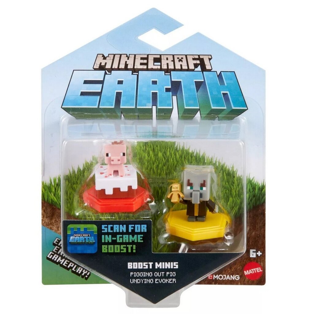 Minecraft Earth 2-Pack Pig and Undying Evoker Boost Minifigures цена и информация | Žaidėjų atributika | pigu.lt