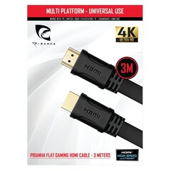 Piranha HDMI 2.0, 3 m kaina ir informacija | Kabeliai ir laidai | pigu.lt