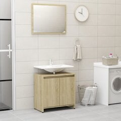 Vonios kambario baldų komplektas vidaXL, sonoma ąžuolo spalvos, MDP kaina ir informacija | Vonios komplektai | pigu.lt