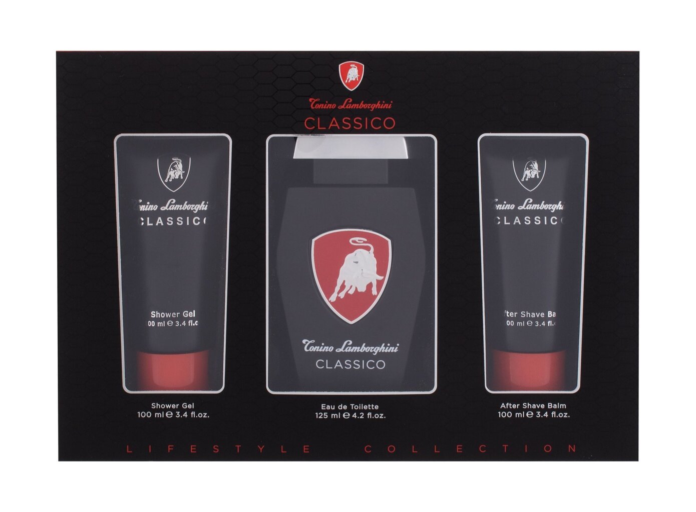 Rinkinys Tonino Lamborghini Classico: EDT vyrams 125 ml + dušo želė 100 ml + balzamas po skutimosi 100 ml kaina ir informacija | Kvepalai vyrams | pigu.lt