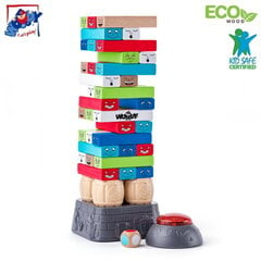 Деревянный пазл башня - детская развивающейся игра Woody 10212 3+ года, 10.5 x 29 см цена и информация | Развивающие игрушки | pigu.lt
