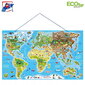 Edukacinis magnetinis pasaulio žemėlapis su žaidimu, 77x47 cm цена и информация | Lavinamieji žaislai | pigu.lt