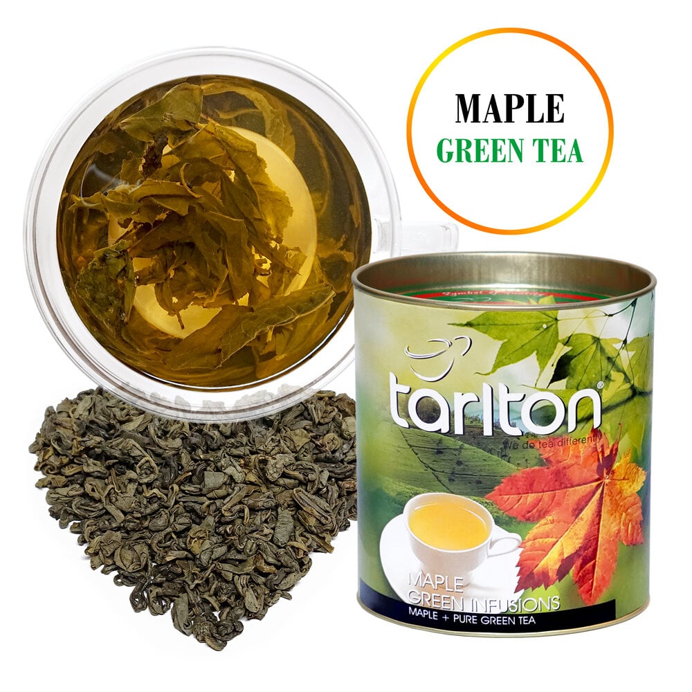 Klevų sirupo, Ceilono, žalioji birių lapų arbata, Maple Green tea, Tarlton, 100 g цена и информация | Arbata | pigu.lt