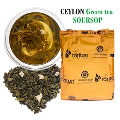 Ceilono žalioji birių lapų arbata su natūraliais Soursop gabalėliais, SOURSOP Green tea, Tarlton, 100g (bulk) kaina ir informacija | Arbata | pigu.lt