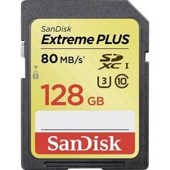 SanDisk Secure Digital Ext Plus HC 128 ГБ (80 МБ / с, UHS1, класс 10) EOL цена и информация | Карты памяти для фотоаппаратов, камер | pigu.lt