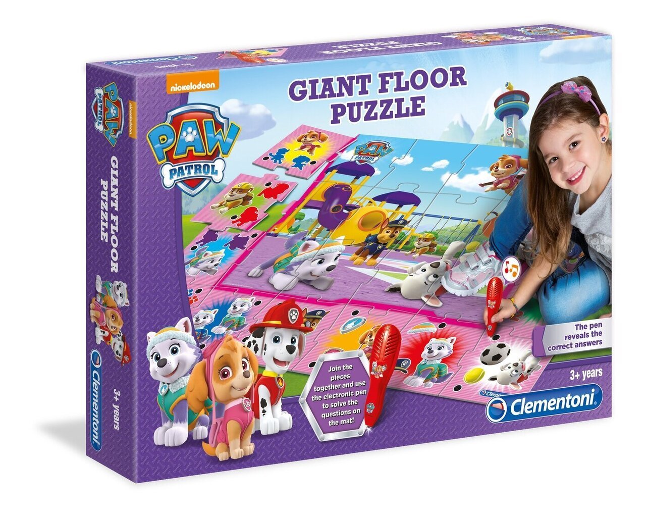 Lavinamasis kilimėlis - dėlionė Clementoni Paw Patrol Female Giant Floor Puzzle, rožinis, 24 vnt. kaina ir informacija | Lavinamieji žaislai | pigu.lt