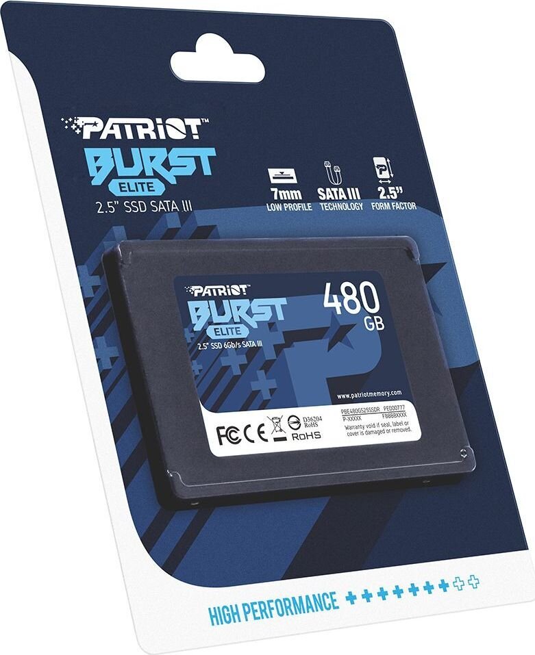 Patriot PBE480GS25SSDR цена и информация | Vidiniai kietieji diskai (HDD, SSD, Hybrid) | pigu.lt