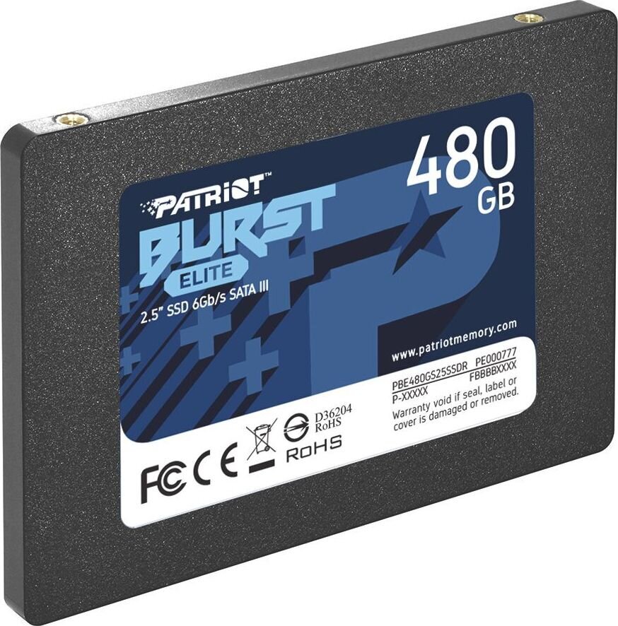 Patriot PBE480GS25SSDR kaina ir informacija | Vidiniai kietieji diskai (HDD, SSD, Hybrid) | pigu.lt