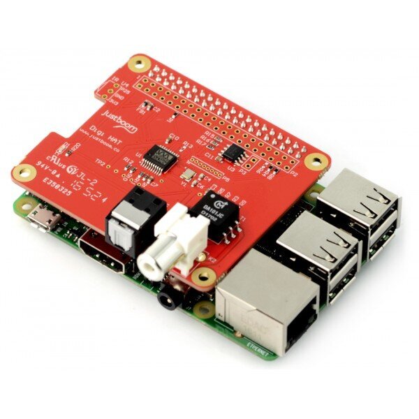 JustBoom Digi Hat garso plokštė Raspberry Pi 4/3/2/B+ цена и информация | Atviro kodo elektronika | pigu.lt