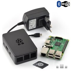 Raspberry Pi 3 rinkinys + 32GB microSD kortelė su NOOBS programine įranga kaina ir informacija | Atviro kodo elektronika | pigu.lt