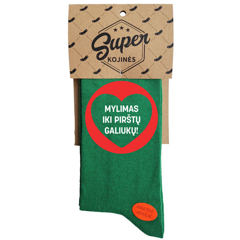Kojinės "Mylimas iki pirštų galiukų" kaina ir informacija | Originalios kojinės | pigu.lt