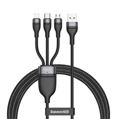 Кабель Baseus USB - Lightning / USB Type C / micro USB (5 A - 40 W / 480 Mbps) 1,2 mCA1T3-G1 цена и информация | Кабели для телефонов | pigu.lt