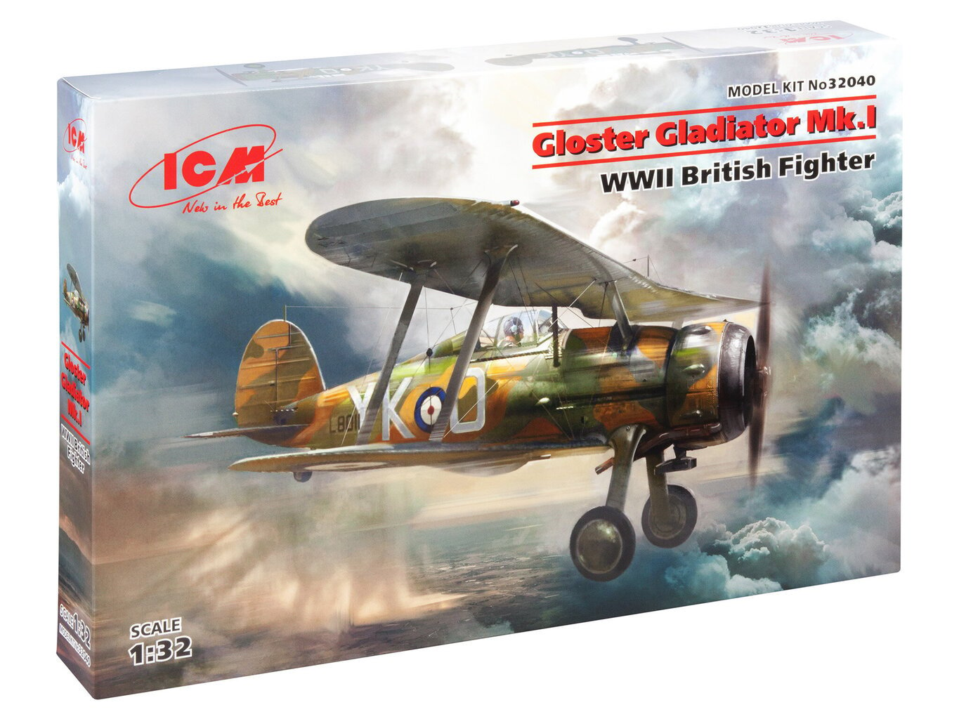 Klijuojamas Modelis ICM 32040 Gloster Gladiator Mk.I 1/32 kaina ir informacija | Klijuojami modeliai | pigu.lt