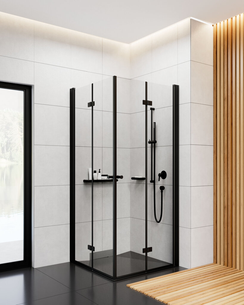 Deante dušo kabina Kerria Plus black mat 100x100 cm kaina ir informacija | Dušo kabinos | pigu.lt