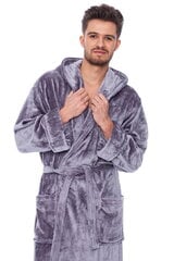 Халат с капюшоном для мужчин Elite Bamboo, серый цена и информация | Мужские халаты, пижамы | pigu.lt