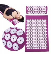 Akupresūros kilimėlis su pagalvėle SIX7FIT 60x40 cm, tamsiai rožinis kaina ir informacija | Masažo reikmenys | pigu.lt