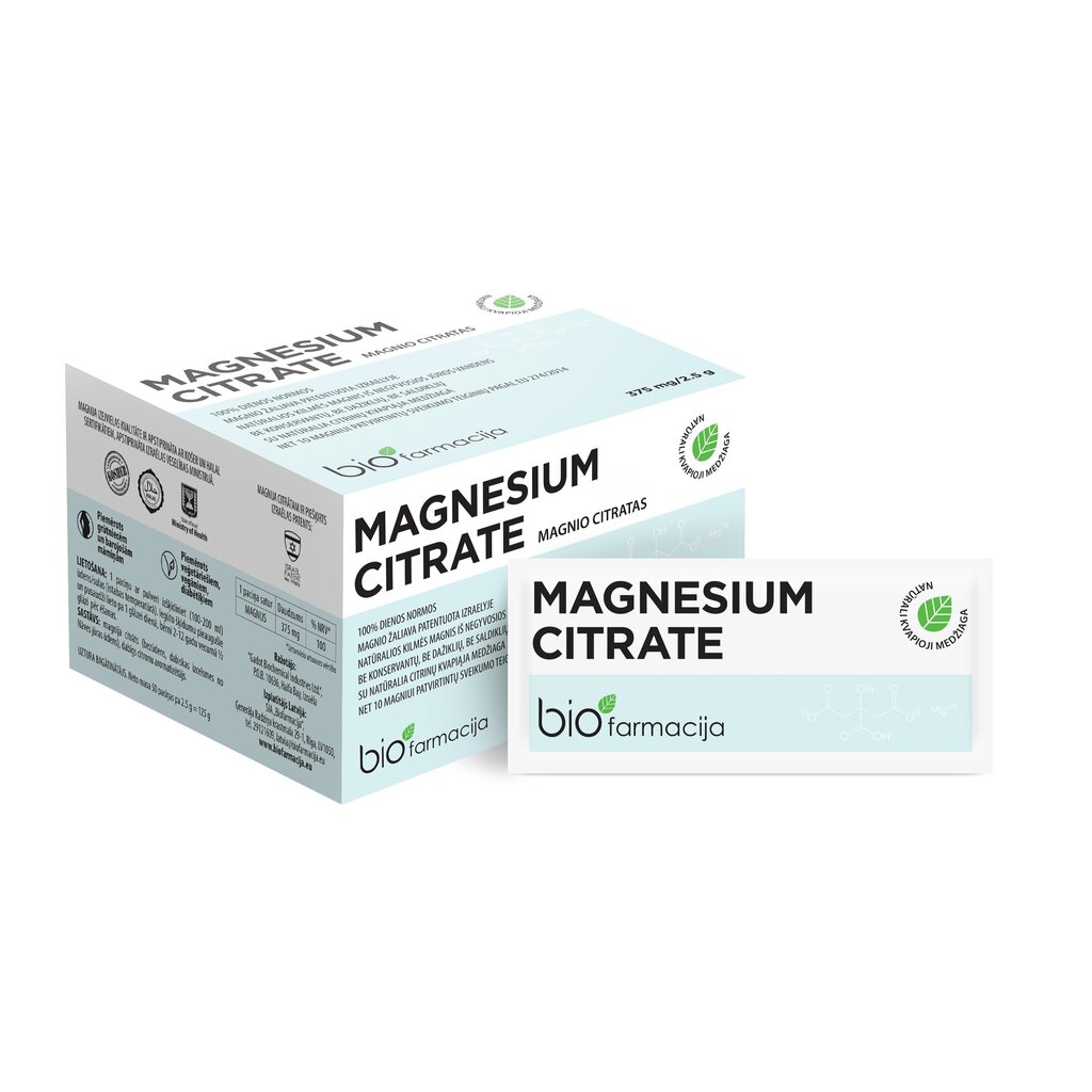 Maisto papildas Magnesium Citrate - Magnio citratas, 50x2.5 g kaina ir informacija | Vitaminai, maisto papildai, preparatai gerai savijautai | pigu.lt