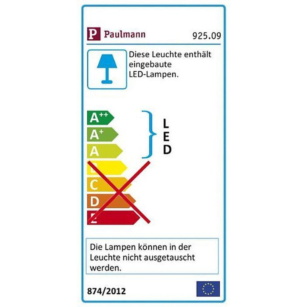 LED keturkampis įleidž. šviestuvas Paulmann 10W Ø210mm pritemdomas kaina ir informacija | Įmontuojami šviestuvai, LED panelės | pigu.lt