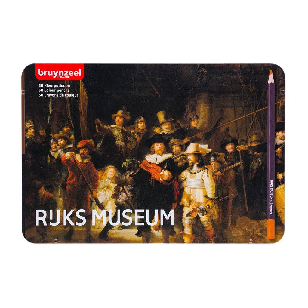 Spalvotų pieštukų rinkinys Bruynzeel Rembrandt van Rijn "The Night Watch" metalinėje dėžutėje, 50 spalvos kaina ir informacija | Piešimo, tapybos, lipdymo reikmenys | pigu.lt