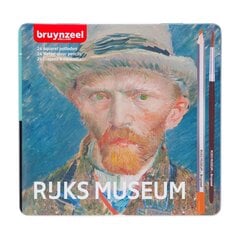 Набор цветных акварельных карандашей Bruynzeel Ван Гог «Автопортрет», 24 цвета, металлическая коробка цена и информация | Принадлежности для рисования, лепки | pigu.lt