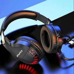 AWEI słuchawki gaming ES-770i nauszne gamingowe z mikrofonem czarny|black цена и информация | Наушники | pigu.lt