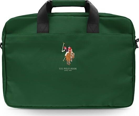 US Polo Assn Green krepšys kompiuteriui, 15" (~38 cm) цена и информация | Krepšiai, kuprinės, dėklai kompiuteriams | pigu.lt