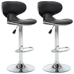 Барные стулья vidaXL, 2шт, черные, искусственная кожа цена и информация | Стулья для кухни и столовой | pigu.lt