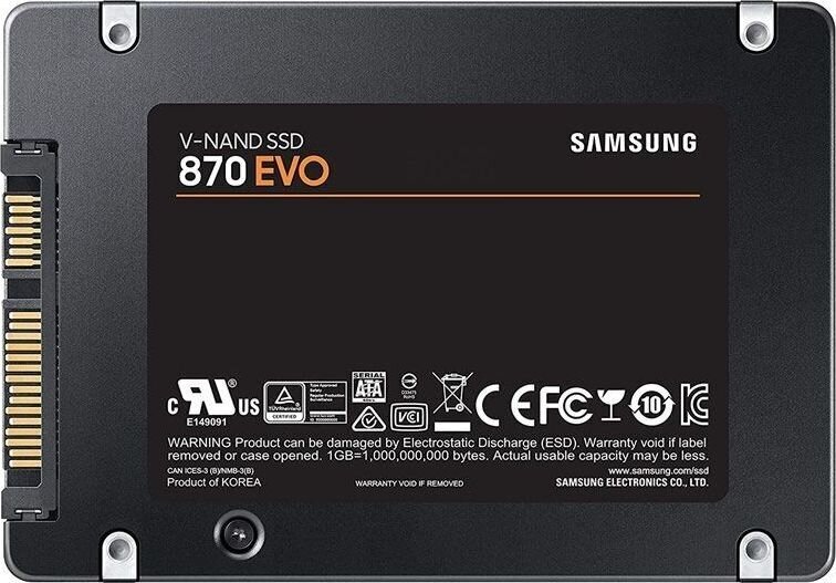 SSD vidinis kietasis diskas SSD|SAMSUNG|870 EVO|250GB|SATA|MLC|Write speed  530 MBytes/sec|Read speed 560 MBytes/sec|2,5"|MTBF 1500000  hours|MZ-77E250B/EU kaina | pigu.lt