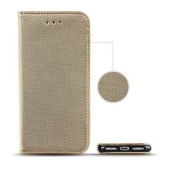 Telefono dėklas Hallo Smart Magnet Book Case, skirtas Samsung Galaxy A12, auksinis kaina ir informacija | Telefono dėklai | pigu.lt