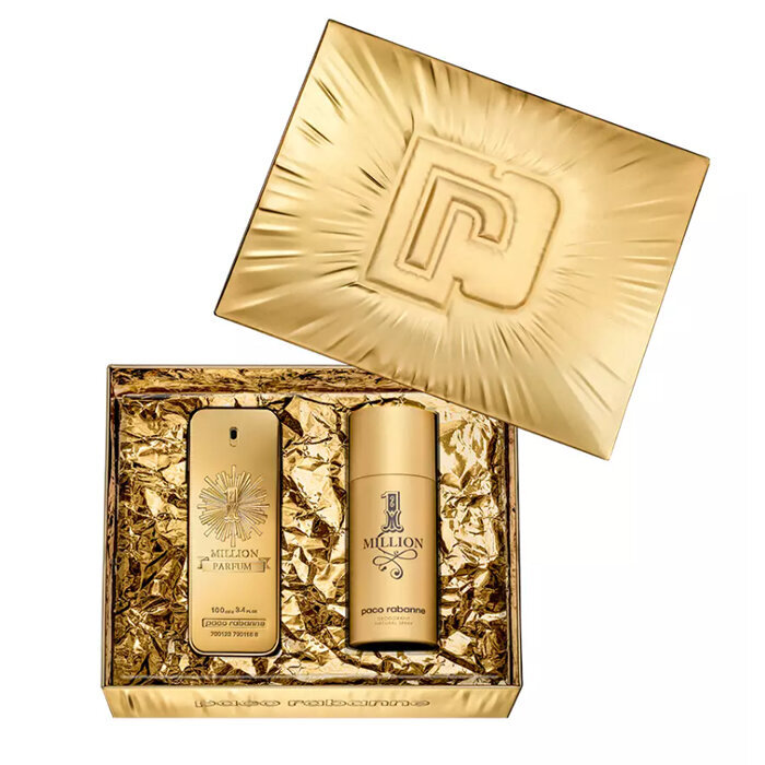 Rinkinys Paco Rabanne One Million: EDP vyrams 100 ml + purškiamas dezodorantas 150 ml цена и информация | Kvepalai vyrams | pigu.lt