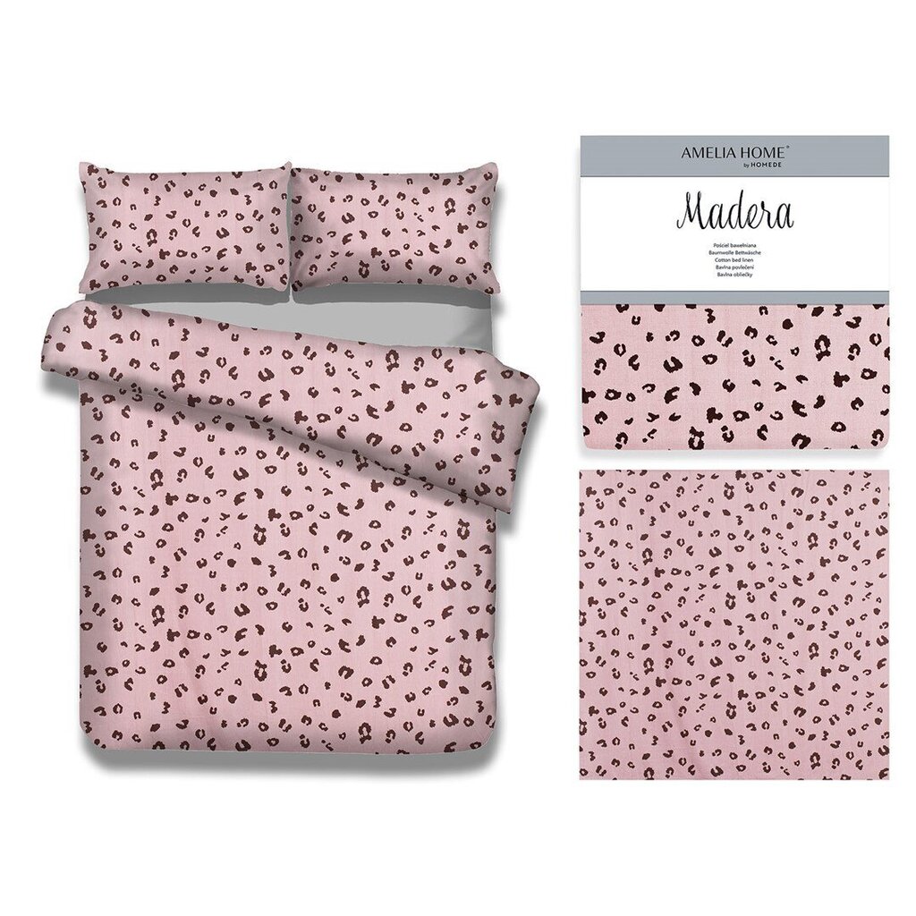 AmeliaHome patalynės komplektas Madera Pink Panther, 200x200, 3 dalių цена и информация | Patalynės komplektai | pigu.lt