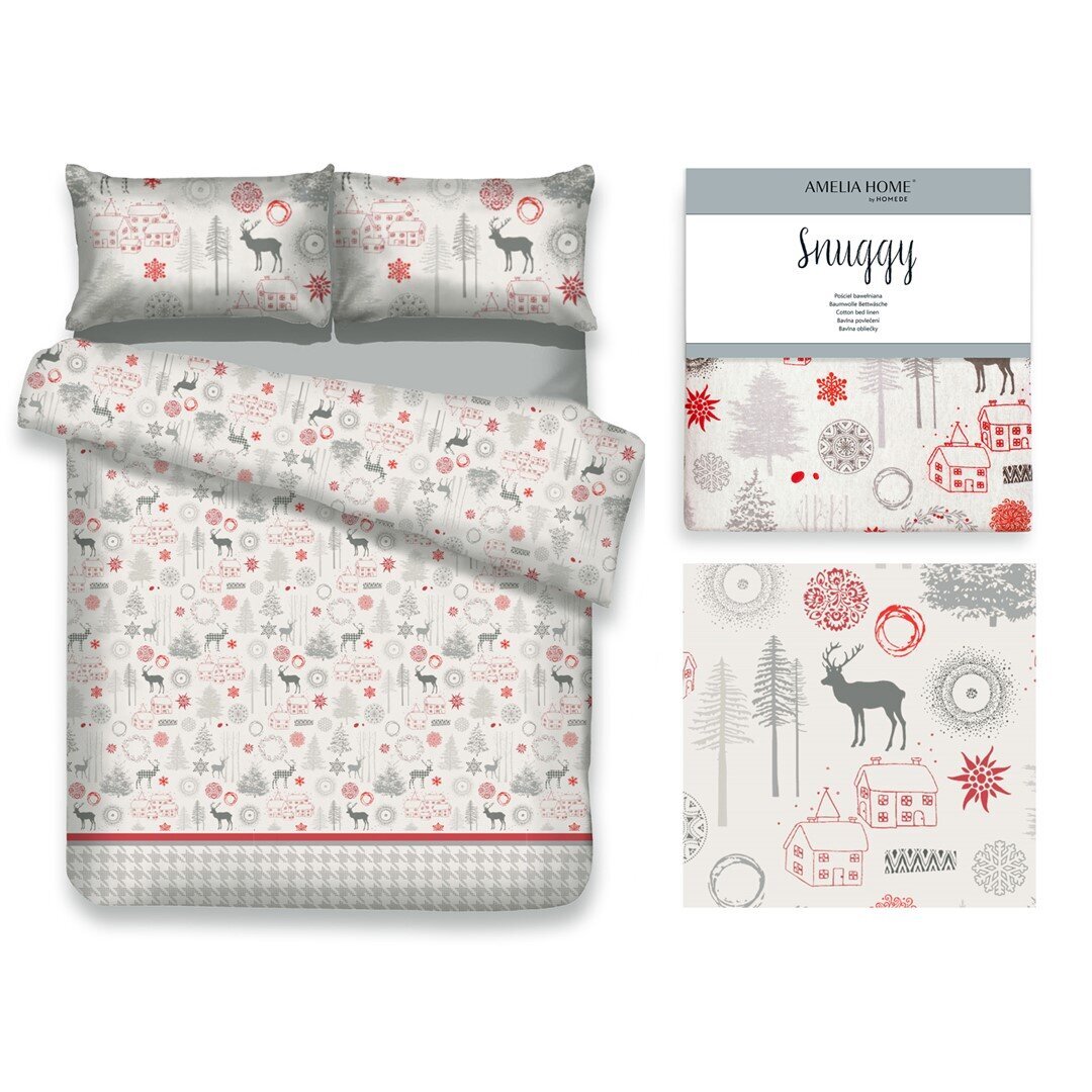 AmeliaHome kalėdinis patalynės komplektas Snuggy Lappi 135x200, 2 dalių  kaina | pigu.lt