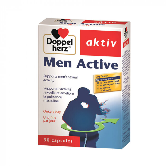 Maisto papildas Doppelherz Aktiv Men Active, 30 kapsulių цена и информация | Vitaminai, maisto papildai, preparatai gerai savijautai | pigu.lt