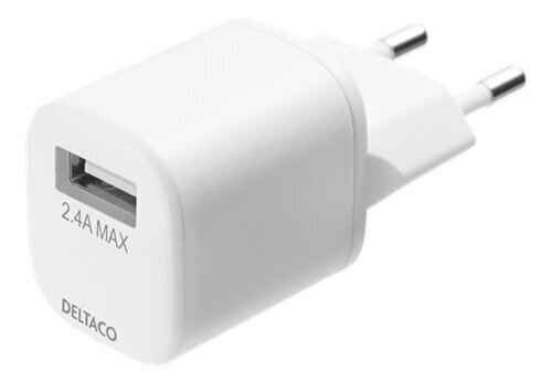 Deltaco USB-AC181, USB-A, 2.4 A su 1 m USB-A Lightning kabeliu kaina ir informacija | Krovikliai telefonams | pigu.lt