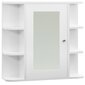 Vonios kambario spintelė su veidrodžiu vidaXL, balta, 66x17x63cm, MDF kaina ir informacija | Vonios spintelės | pigu.lt