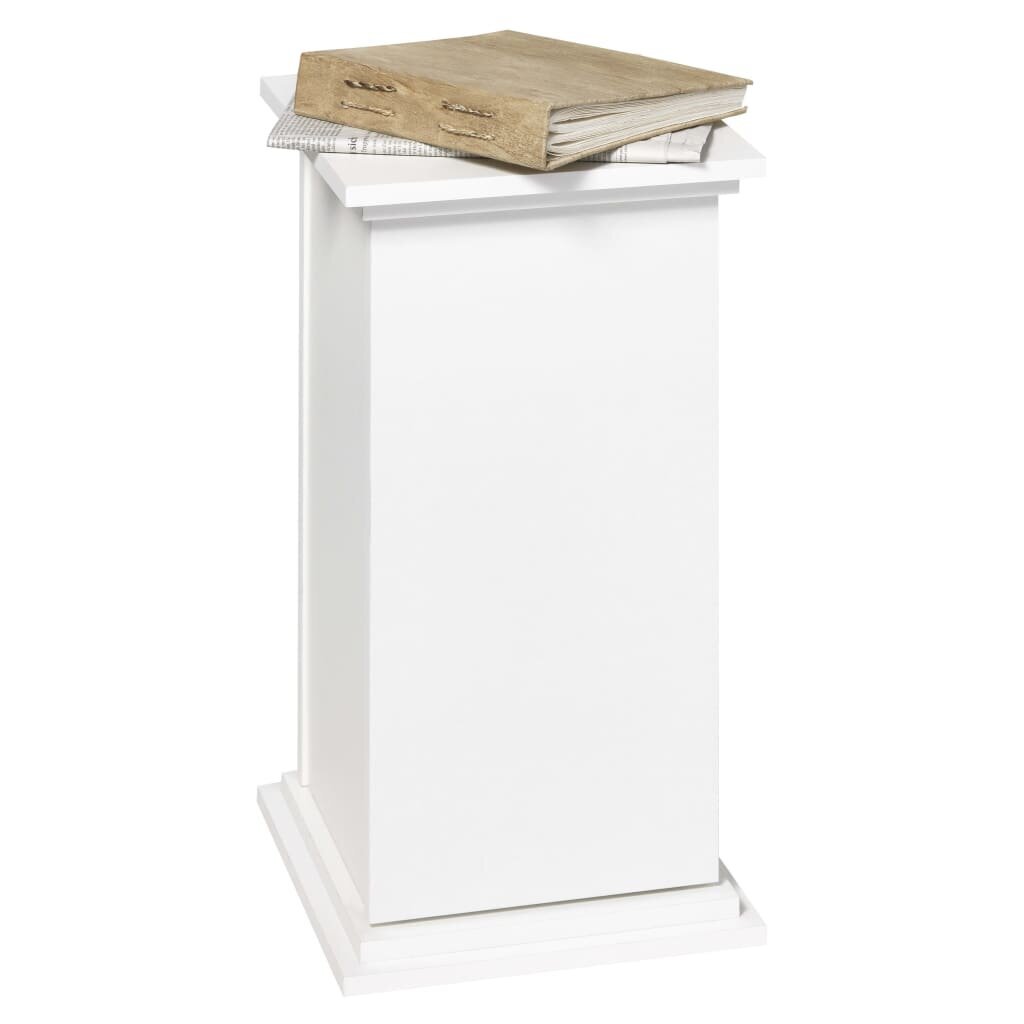 Šoninis stalas su durelėmis, 57,4 cm, baltas kaina ir informacija | Kavos staliukai | pigu.lt