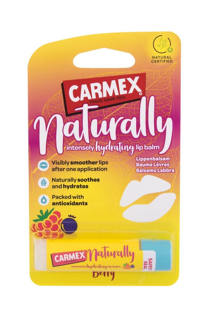 Lūpų balzamas Carmex Naturally Berry, 4.25 g kaina ir informacija | Lūpų dažai, blizgiai, balzamai, vazelinai | pigu.lt