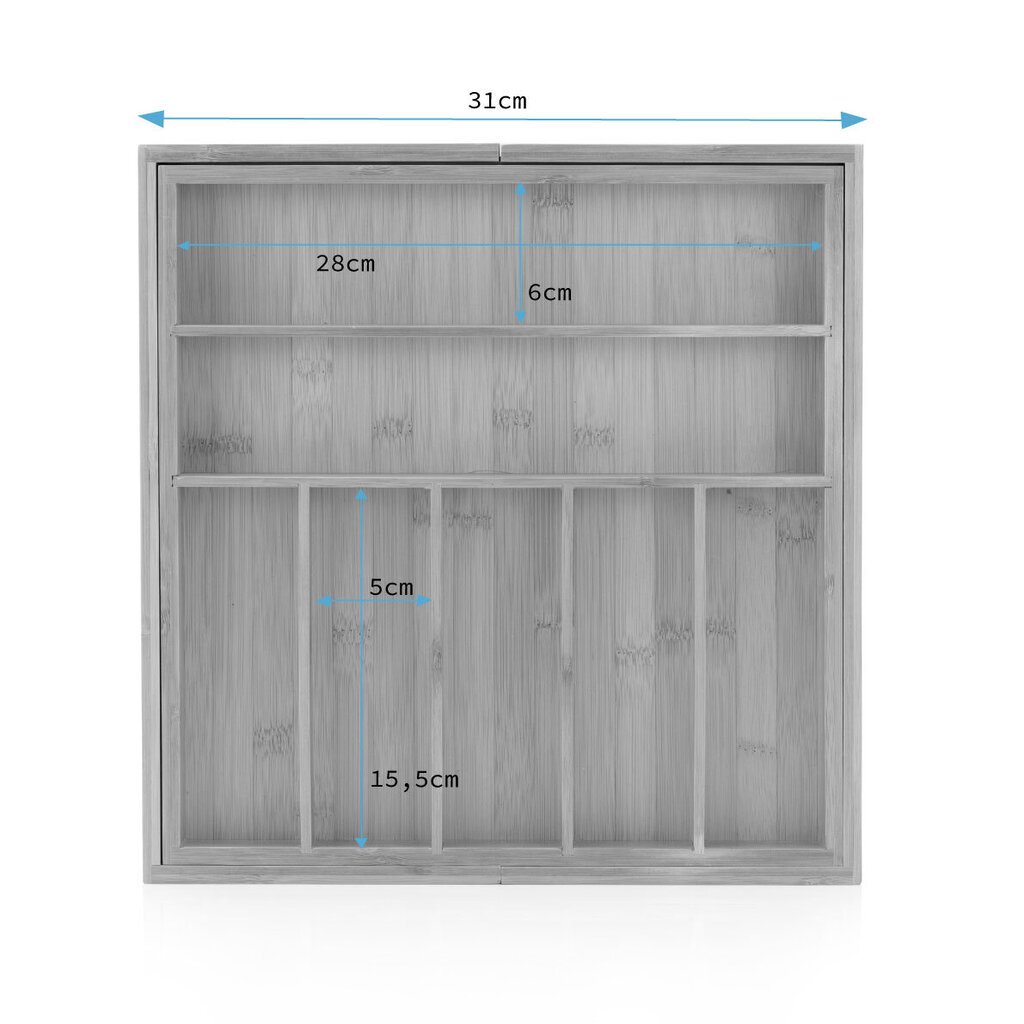 Bambukinis stalo įrankių dėklas, Paule kaina ir informacija | Stalo įrankiai | pigu.lt