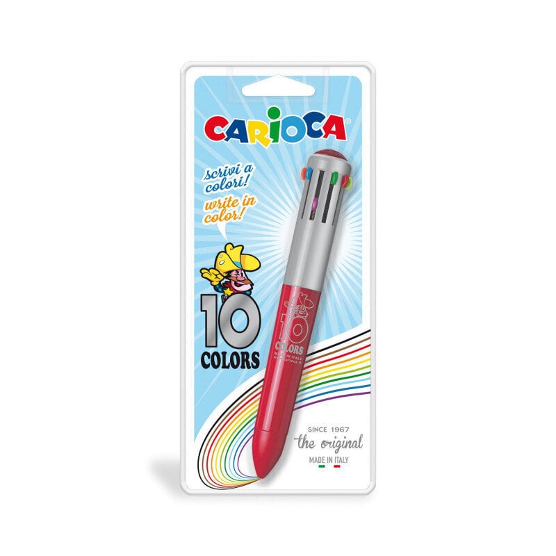 Daugiaspalvis tušinukas Carioca Maxi, 10 spalvų blisteryje цена и информация | Kanceliarinės prekės | pigu.lt