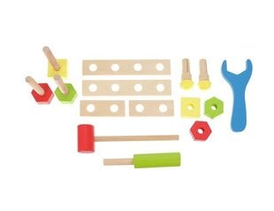 Medinė įrankių dėžė su įrankiais kaina ir informacija | Žaislai berniukams | pigu.lt