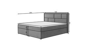 Кровать NORE Meron 05, 160x200 см, серая цена и информация | Кровати | pigu.lt