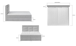 Кровать NORE Vivre 02, 140x200 см, светло-бежевая цена и информация | Кровати | pigu.lt