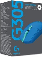 Logitech G305, mėlyna kaina ir informacija | Pelės | pigu.lt