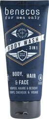 Gaivinantis veido, kūno ir plaukų valymo gelis Benecos For Men Only Body Wash, 200ml kaina ir informacija | Dušo želė, aliejai | pigu.lt