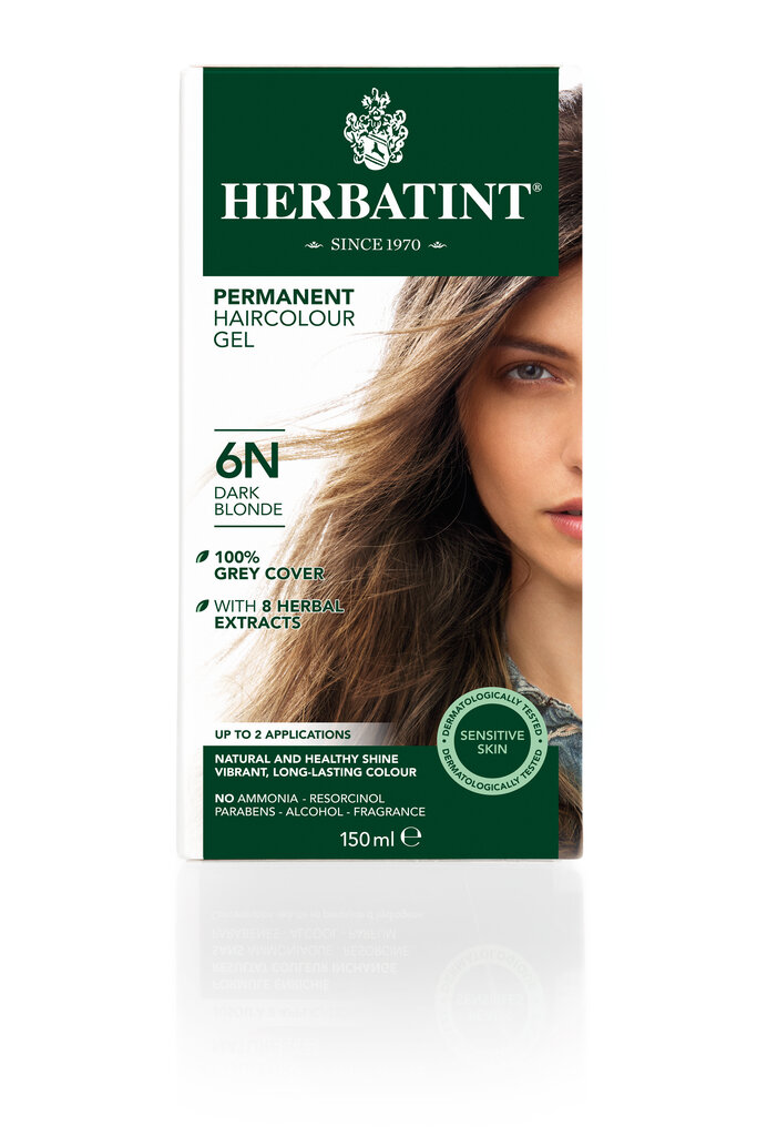 Plaukų dažai Herbatint Natural Hair Color Nuance 6n Dark Blonde, 135ml kaina ir informacija | Plaukų dažai | pigu.lt