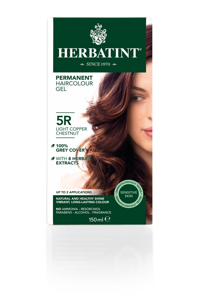 Plaukų dažai Herbatint Natural Hair Color Nuance 5R Light Copper Chestnut, 135ml kaina ir informacija | Plaukų dažai | pigu.lt