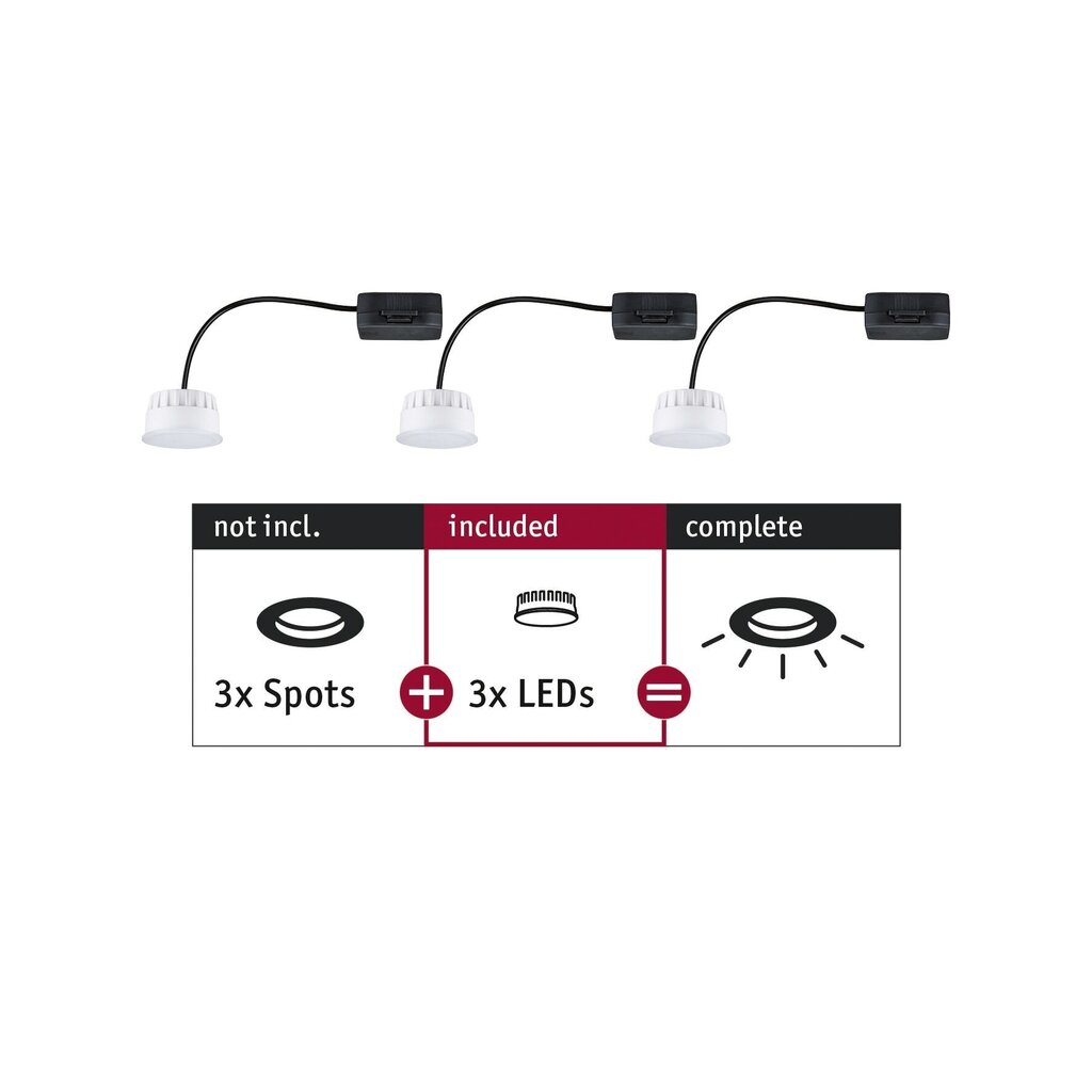 LED šviesos modulis Coins 3x6W 3x470lm 2,700K 50mm kaina ir informacija | Įmontuojami šviestuvai, LED panelės | pigu.lt